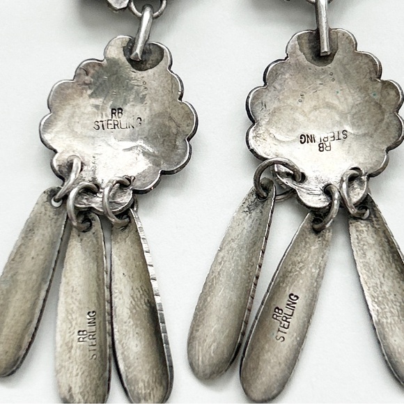 Vintage Richard Begay Navajo Charoite Sterling Silver Concho Earrings - Picture 13 of 14